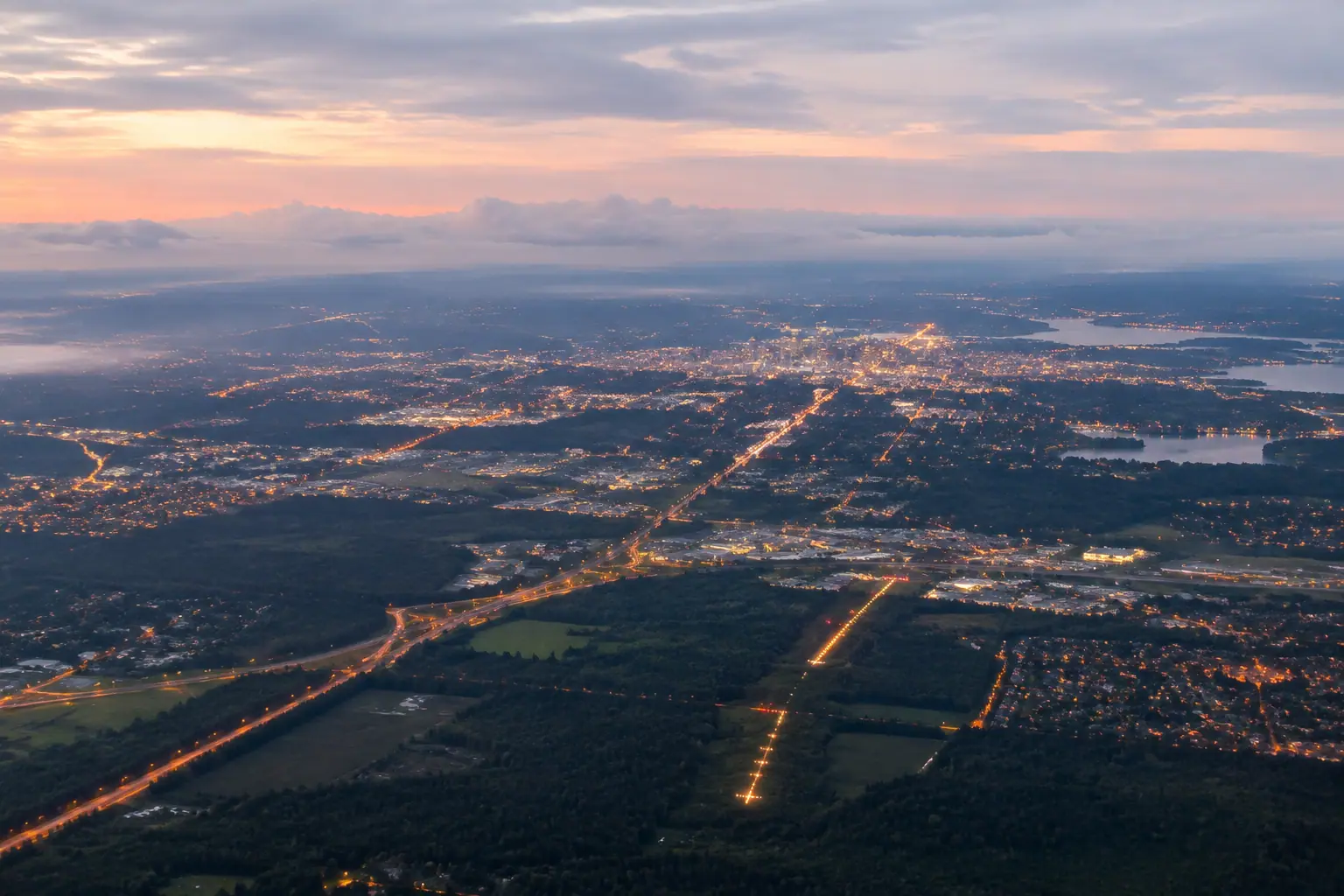 Atlanta at night from above