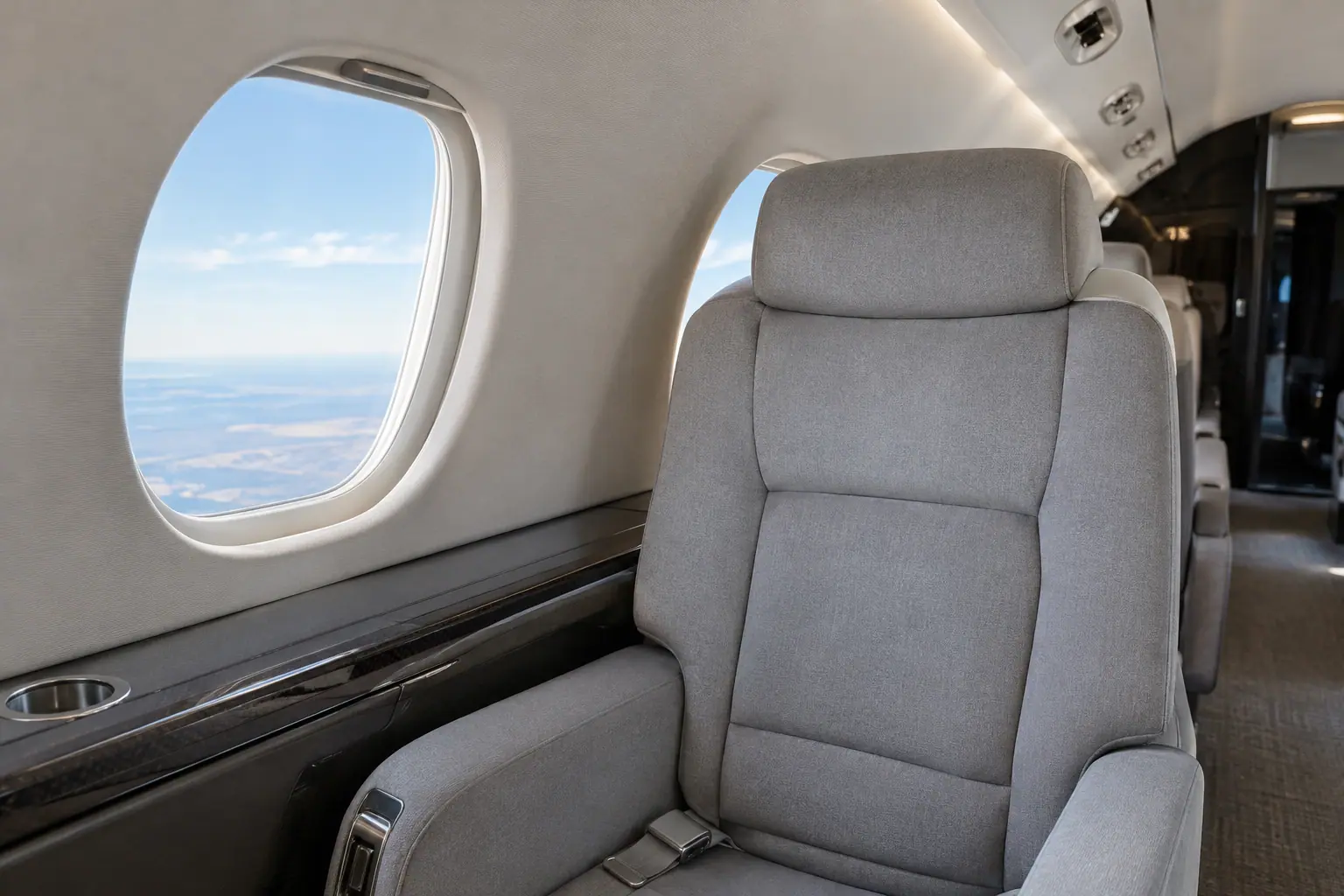 Midsize jet cabin interior