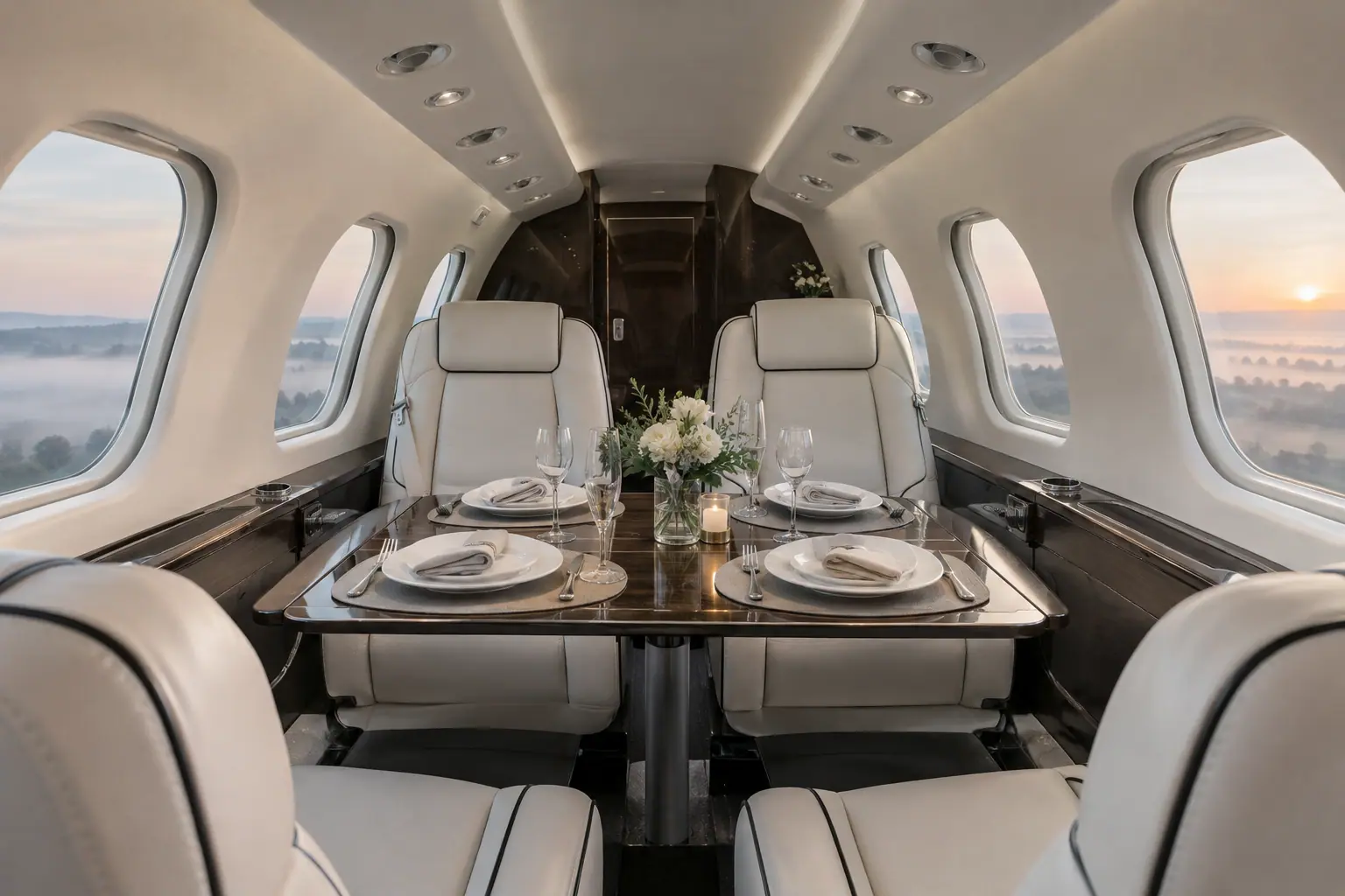 Light jet cabin interior