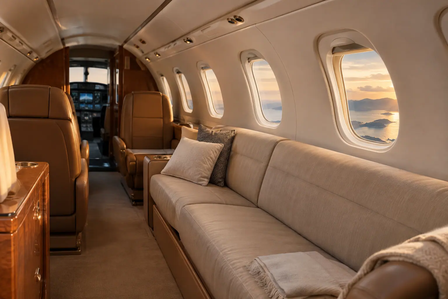 Turboprop cabin interior